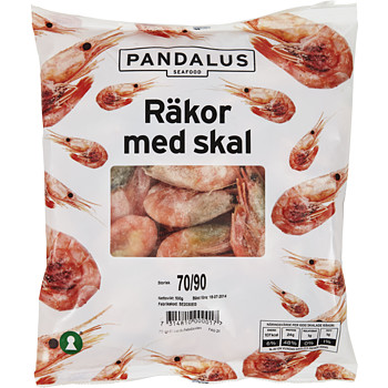 Räkor Med Skal 70-90St/Kg Fryst Lus