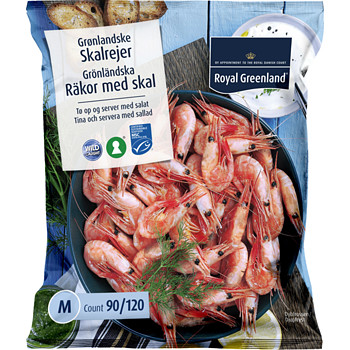 Räkor Med Skal 90-120St/Kg Fryst D